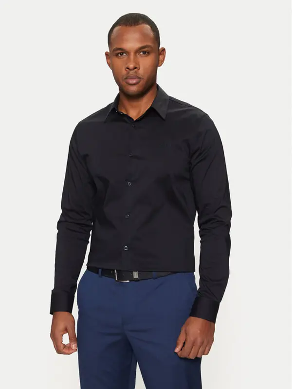 Guess Guess Košulja Sunset M1YH20 W7ZK1 Tamnoplava Slim Fit