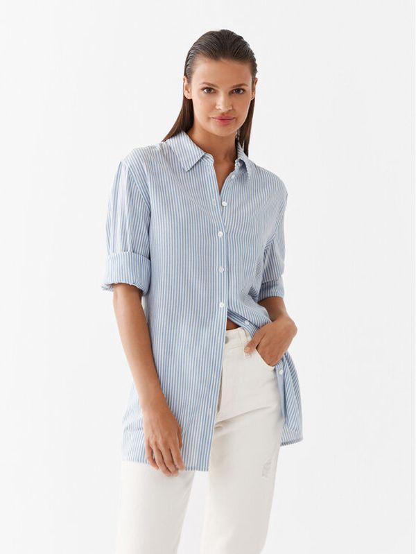 Guess Guess Košulja W3YH83 WFLH0 Svijetloplava Oversize