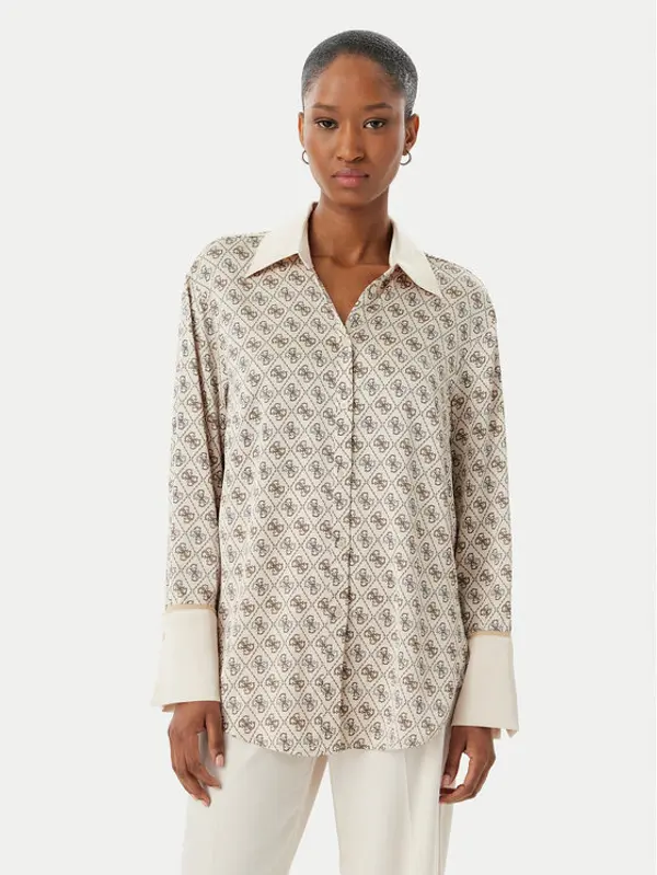 Guess Guess Košulja W4YH47 WF1T2 Bež Regular Fit