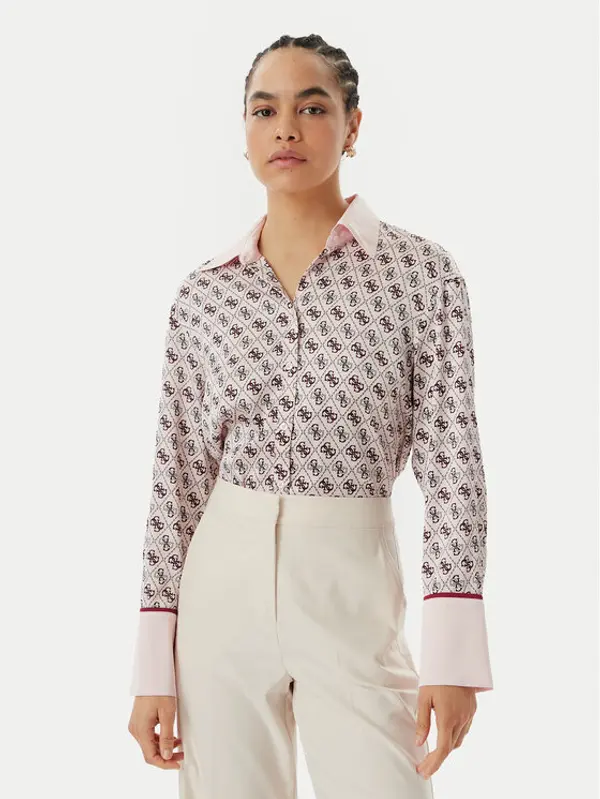 Guess Guess Košulja W4YH47 WF1T2 Ružičasta Regular Fit