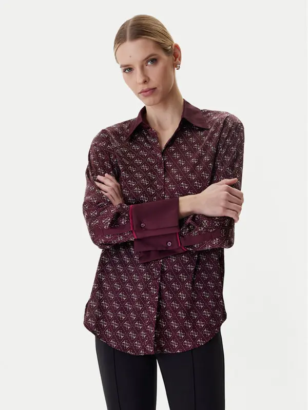 Guess Guess Košulja W4YH47 WF1T2 Tamnocrvena Regular Fit