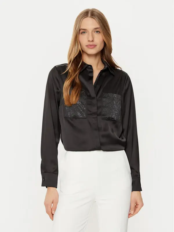 Guess Guess Košulja W5RH40 WFQC2 Crna Regular Fit