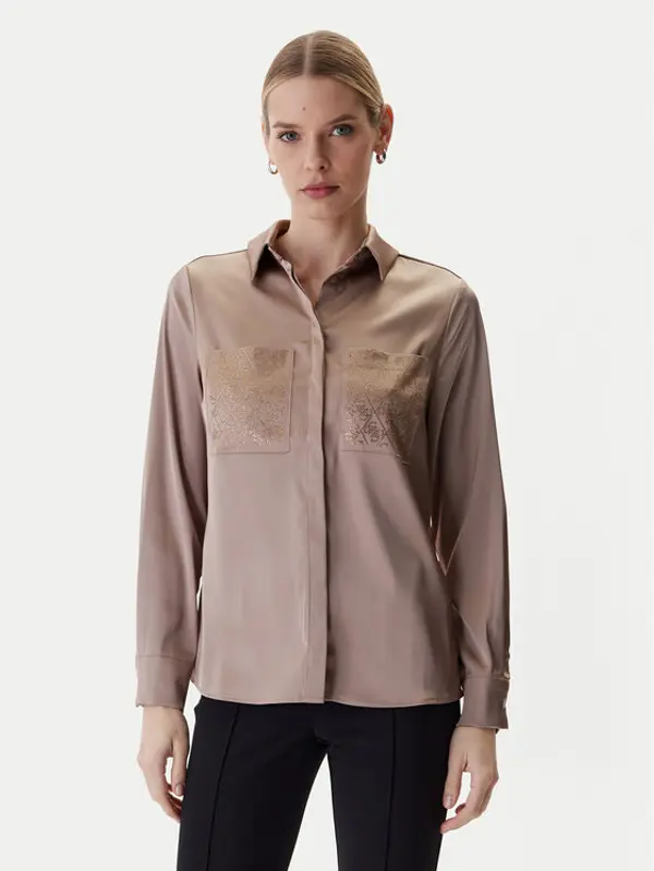 Guess Guess Košulja W5RH40 WFQC2 Smeđa Regular Fit