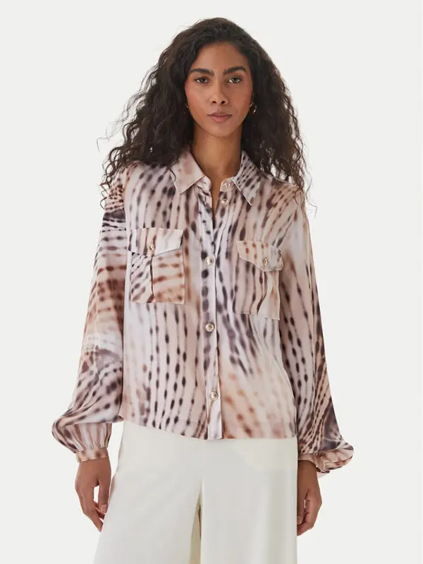 Guess Guess Košulja W6GH22 W1789 Bež Regular Fit