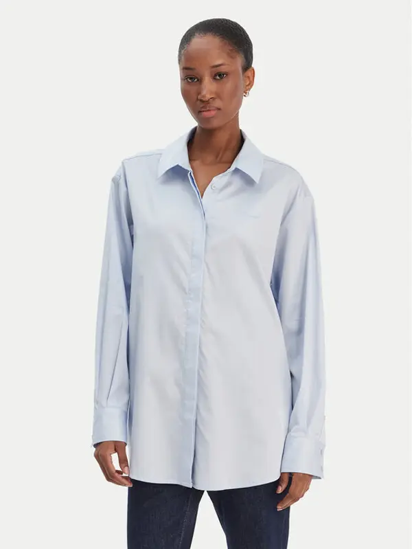 Guess Guess Košulja W6RH57 WAF10 Svijetloplava Oversize