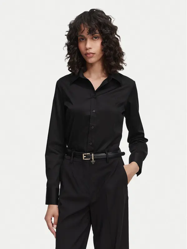Guess Guess Košulja W6YH10 W2752 Crna Slim Fit