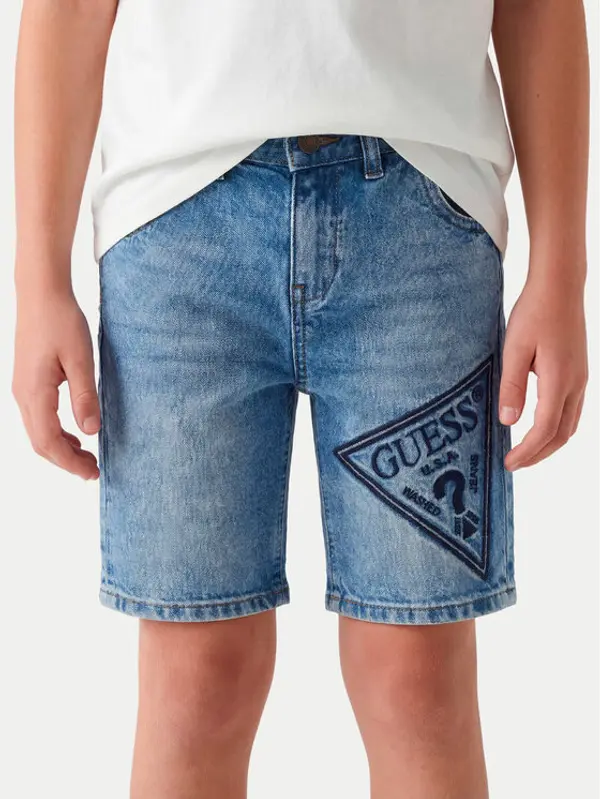 Guess Guess Kratke traperice L6GD18 D41E0 Plava Regular Fit