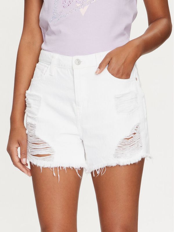 Guess Guess Kratke traperice W4GD74 D5EN0 Bijela Slim Fit