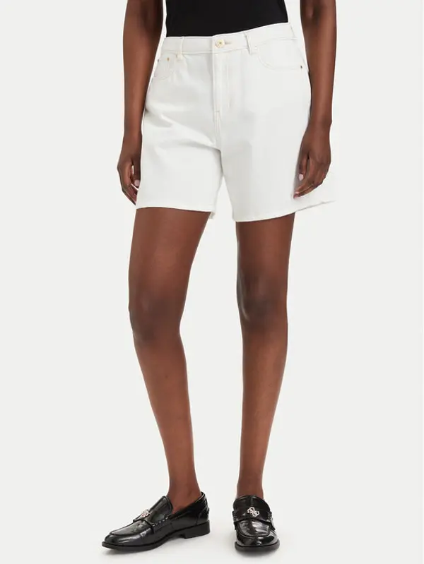 Guess Guess Kratke traperice W6GD1A D0704 Bijela Relaxed Fit