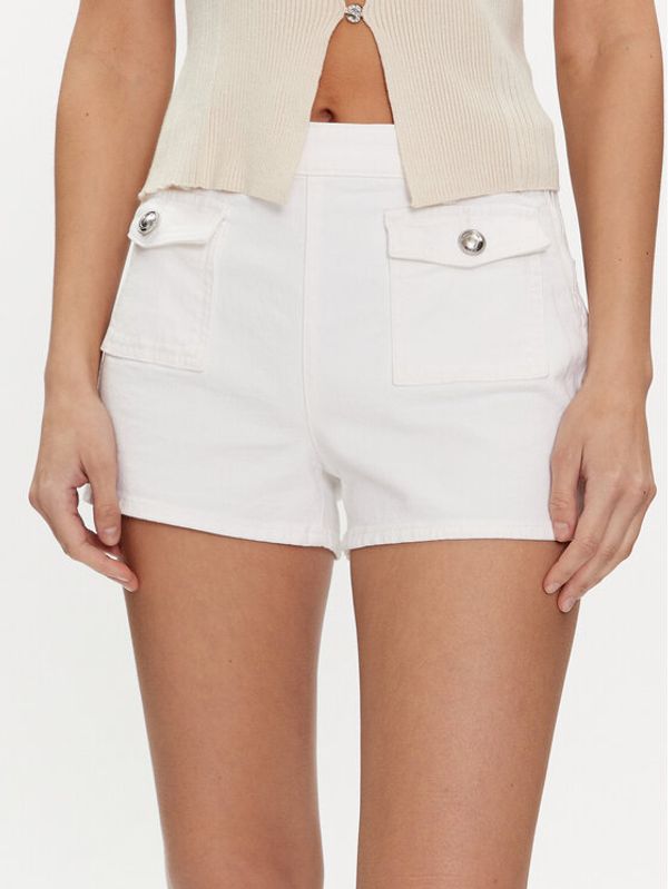 Guess Guess Kratke traperice Zelia W4GD26 D4QQ0 Bijela Slim Fit