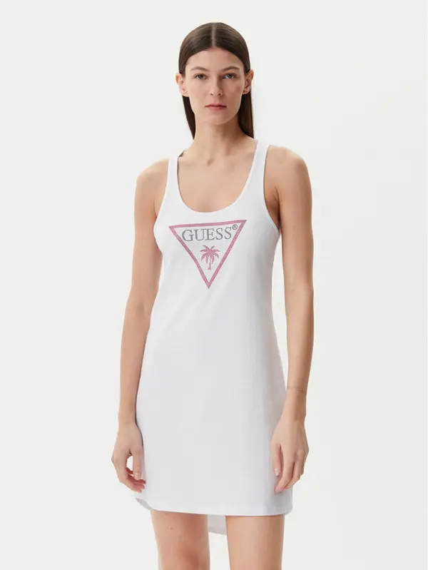 Guess Guess Ljetna haljina E5GP01 I3Z14 Bijela Regular Fit