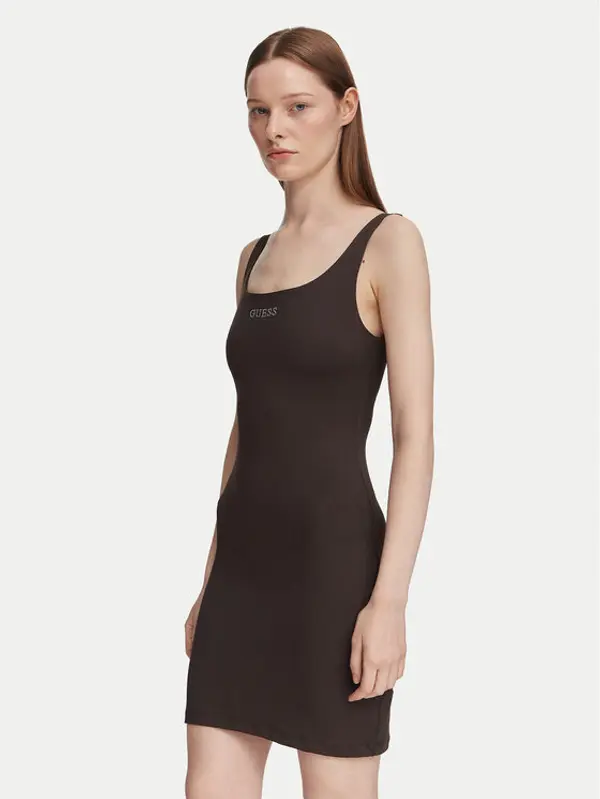 Guess Guess Ljetna haljina V6YK07 K4711 Smeđa Slim Fit