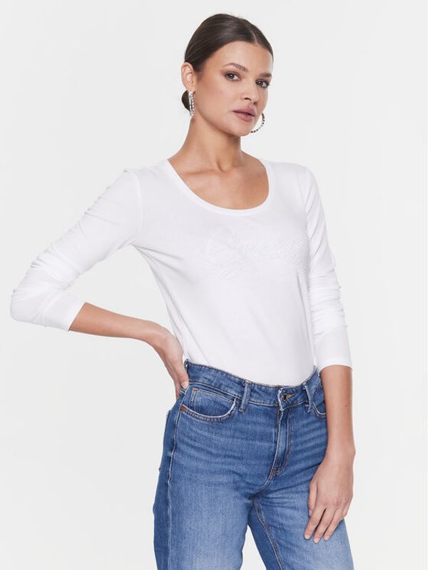 Guess Guess Majica Adelina W3RI49 J1314 Bijela Slim Fit