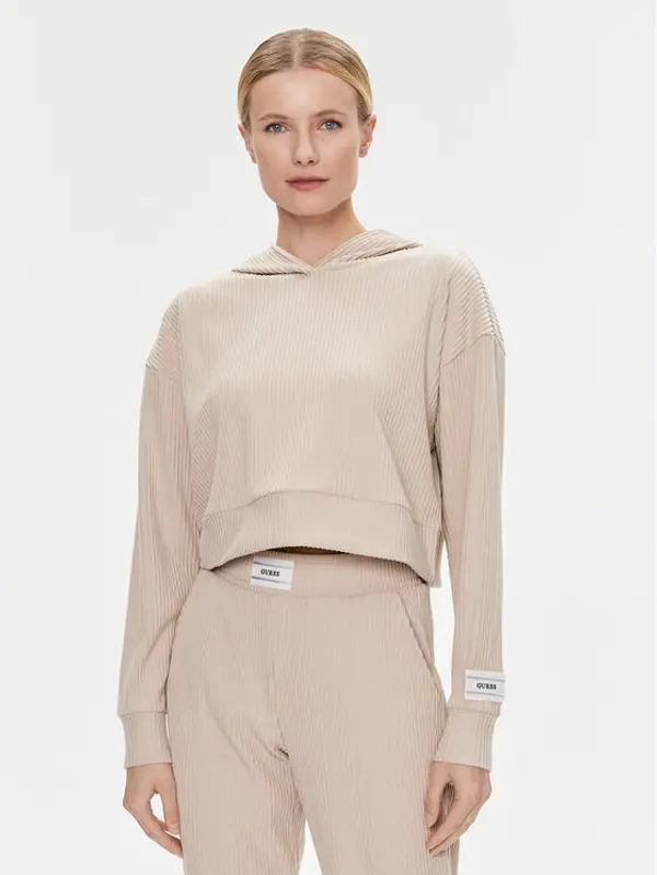 Guess Guess Majica dugih rukava Aislin V4RQ00 KC2T0 Smeđa Regular Fit