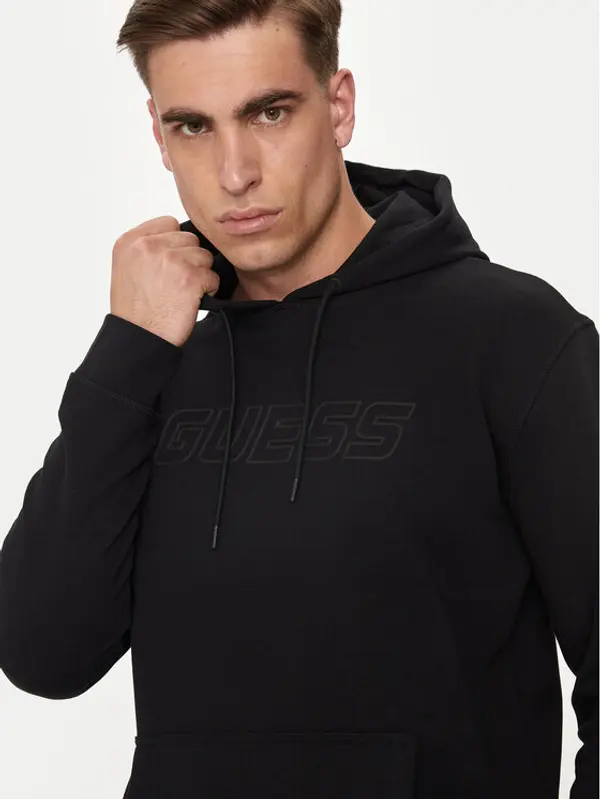 Guess Guess Majica dugih rukava Aldwin Z4YQ12 KAIJ1 Crna Regular Fit