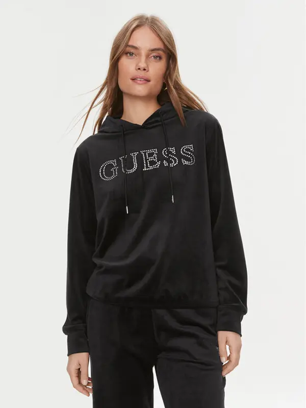 Guess Guess Majica dugih rukava Couture V4RQ25 KBXI2 Crna Regular Fit