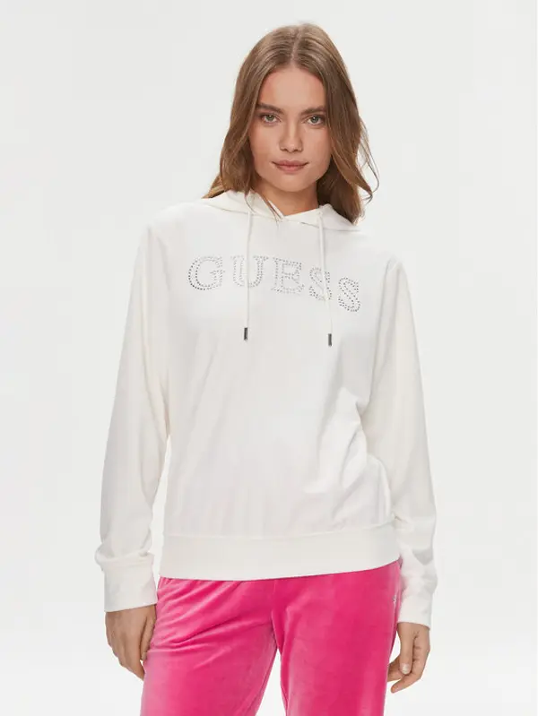 Guess Guess Majica dugih rukava Couture V4RQ25 KBXI2 Écru Regular Fit