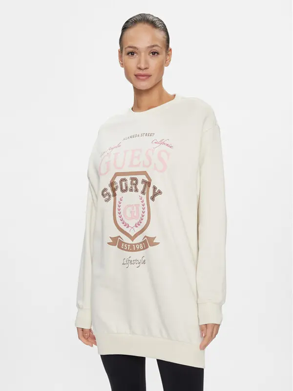 Guess Guess Majica dugih rukava Graphic V4RQ11 K68I0 Écru Regular Fit