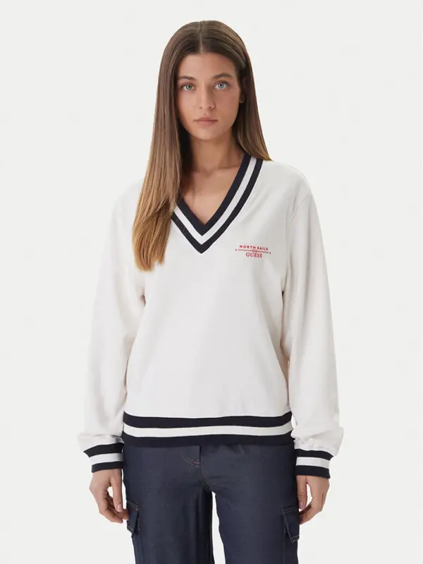 Guess Guess Majica dugih rukava GUESS x NORTH SAILS W6GQ11 K3480 Écru Regular Fit