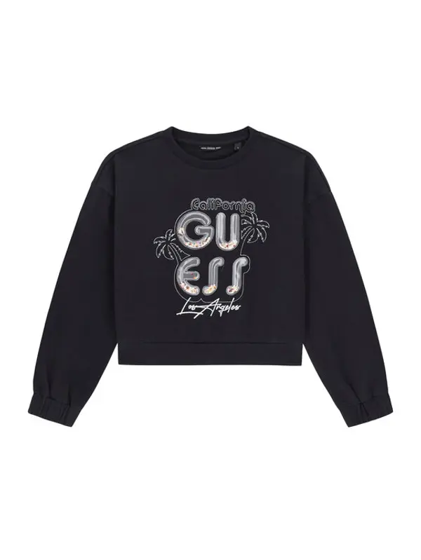 Guess Guess Majica dugih rukava J6GQ00 KA6R4 Crna Relaxed Fit