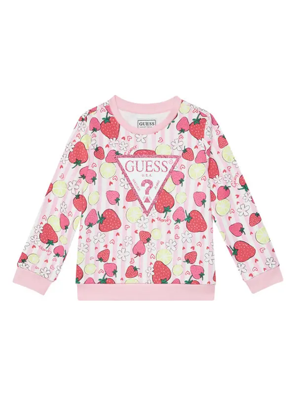 Guess Guess Majica dugih rukava K6GQ00 KA6R4 Ružičasta Regular Fit