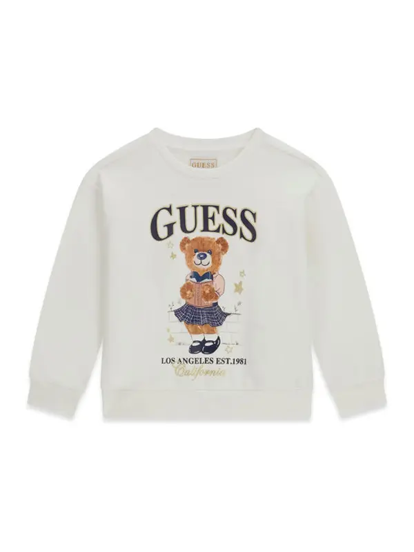 Guess Guess Majica dugih rukava K6YQ05 K4422 Krem Regular Fit