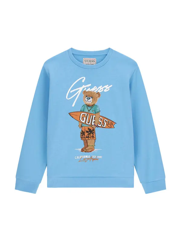 Guess Guess Majica dugih rukava L6GQ04 KA6R4 Plava Regular Fit