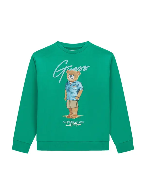 Guess Guess Majica dugih rukava L6GQ04 KA6R4 Zelena Regular Fit