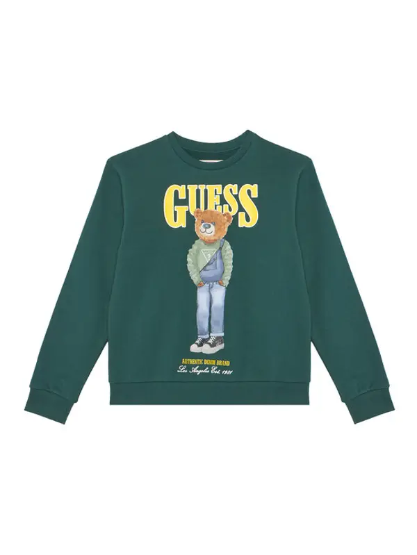 Guess Guess Majica dugih rukava L6RQ05 KAD74 Zelena Regular Fit