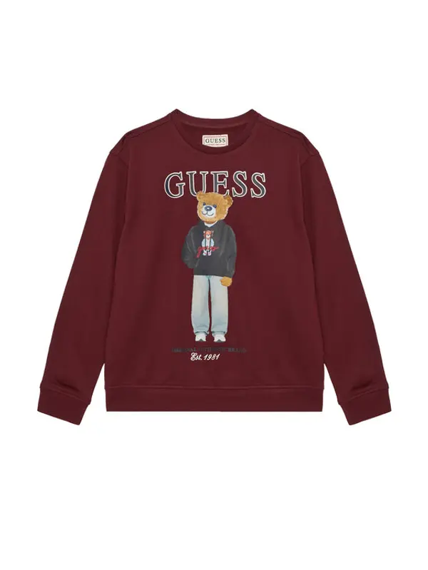 Guess Guess Majica dugih rukava L6YQ07 K4049 Tamnocrvena Regular Fit