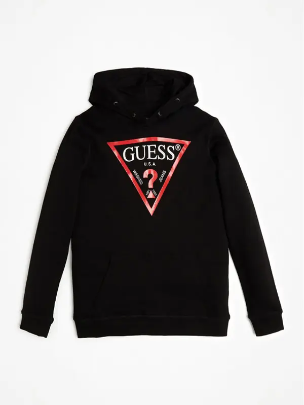 Guess Guess Majica dugih rukava L92Q09 KAUG0 Crna Regular Fit