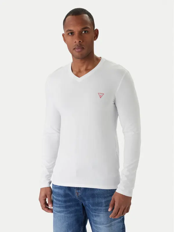 Guess Guess Majica dugih rukava M2YI08 J1314 Bijela Slim Fit