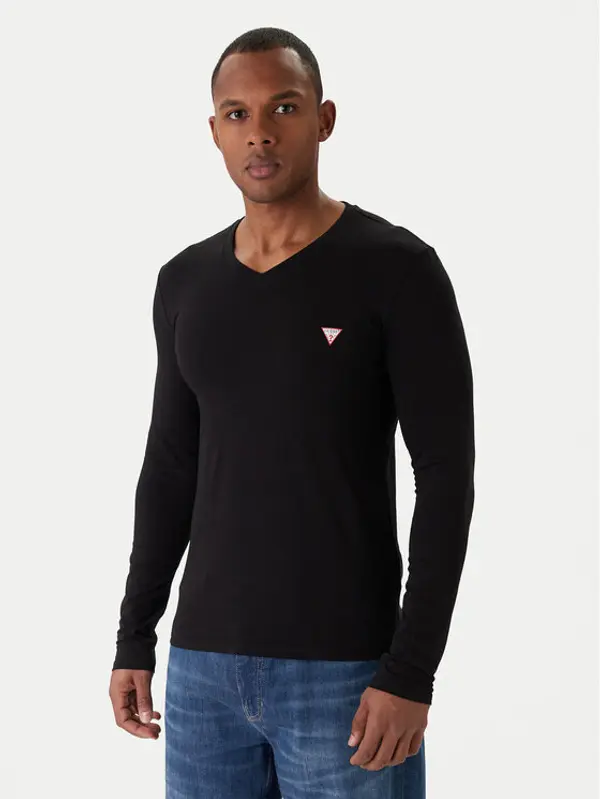Guess Guess Majica dugih rukava M2YI08 J1314 Crna Slim Fit