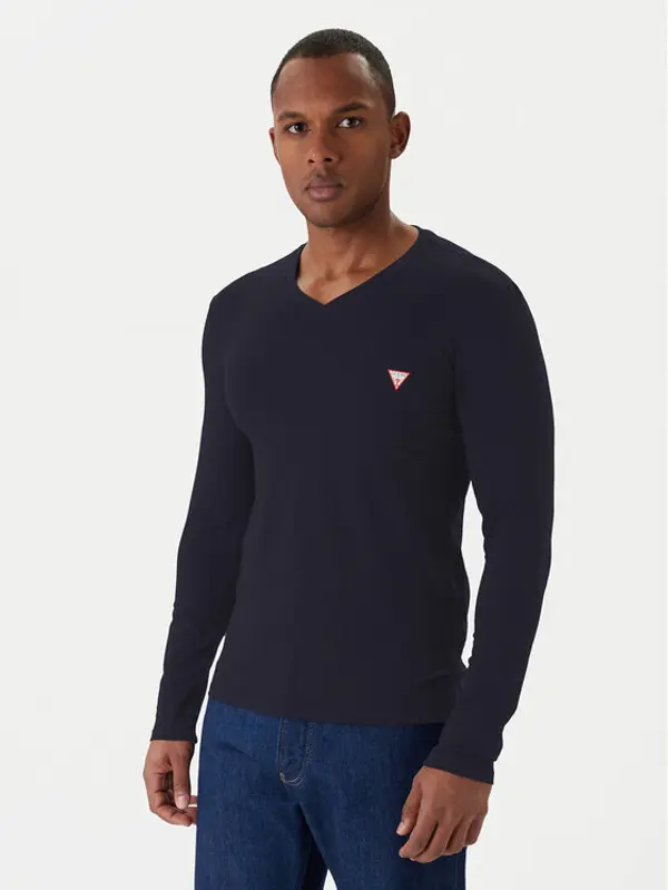 Guess Guess Majica dugih rukava M2YI08 J1314 Tamnoplava Slim Fit