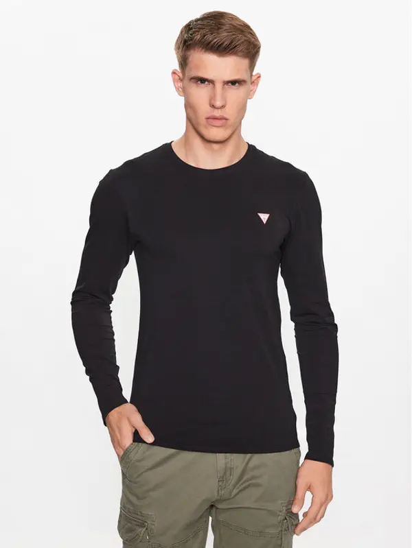 Guess Guess Majica dugih rukava M2YI28 J1314 Crna Slim Fit