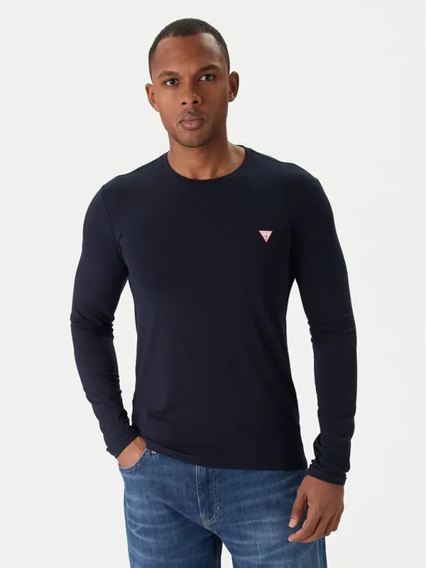 Guess Guess Majica dugih rukava M2YI28 J1314 Tamnoplava Slim Fit