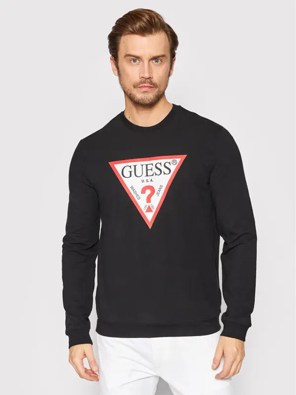 Guess Guess Majica dugih rukava M2YQ37 K6ZS1 Crna Regular Fit