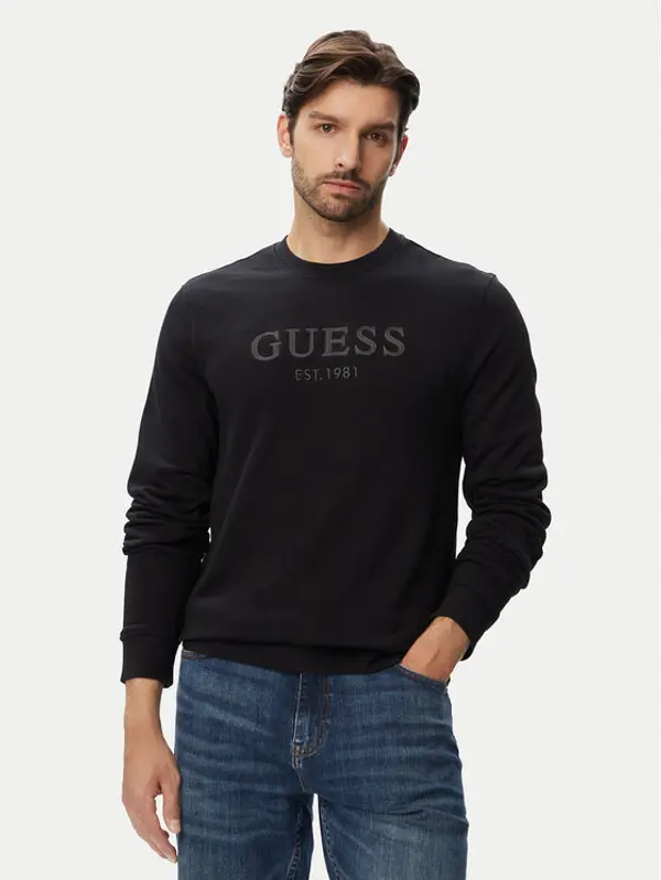 Guess Guess Majica dugih rukava M6YQ08 K4242 Crna Slim Fit