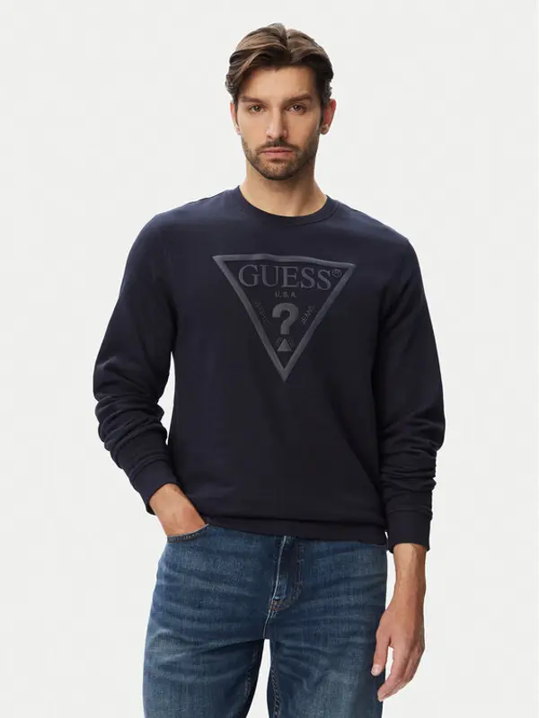 Guess Guess Majica dugih rukava M6YQ37 K4103 Tamnoplava Slim Fit