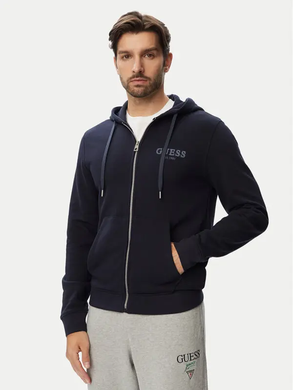 Guess Guess Majica dugih rukava M6YQ48 K4244 Tamnoplava Slim Fit