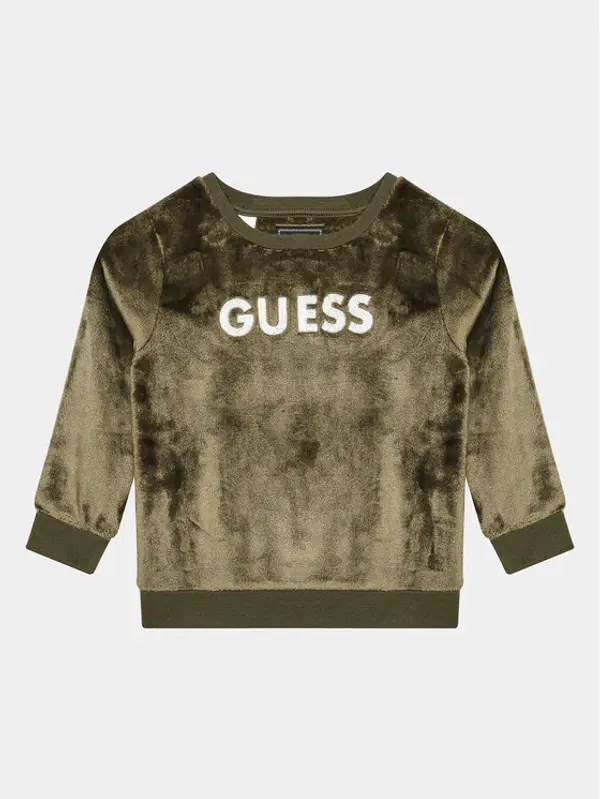 Guess Guess Majica dugih rukava N3BQ08 WFRS0 Zelena Regular Fit