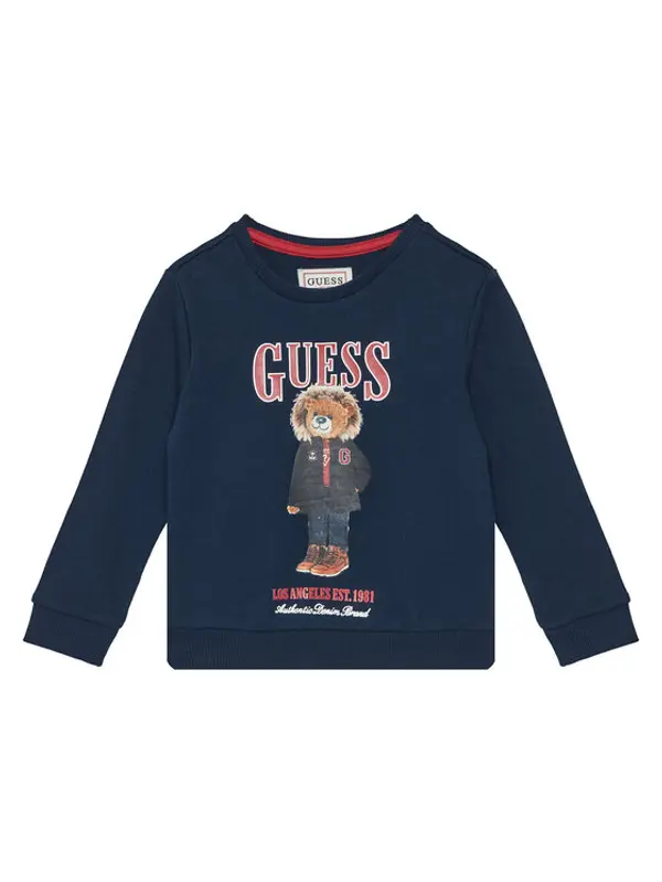 Guess Guess Majica dugih rukava N5BQ07 KAD74 Tamnoplava Regular Fit