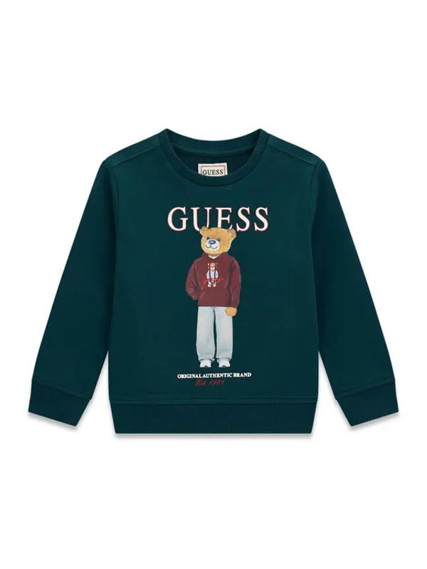 Guess Guess Majica dugih rukava N6YQ05 K4096 Tamno zelena Regular Fit