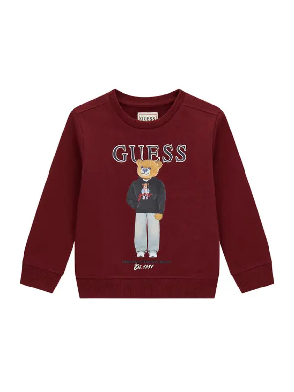 Guess Guess Majica dugih rukava N6YQ05 K4096 Tamnocrvena Regular Fit