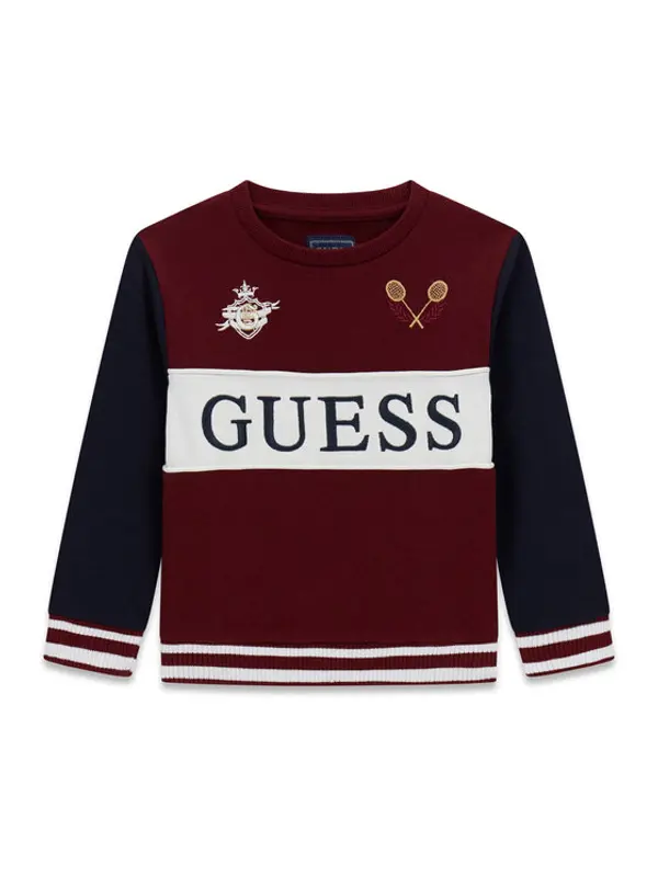 Guess Guess Majica dugih rukava N6YQ08 K4101 Tamnocrvena Regular Fit