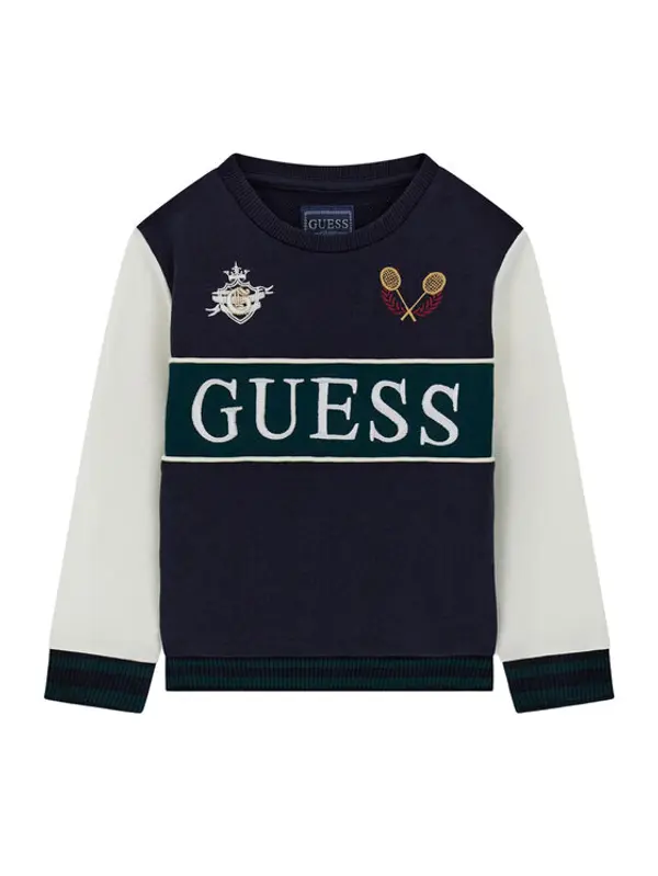 Guess Guess Majica dugih rukava N6YQ08 K4101 Tamnoplava Regular Fit
