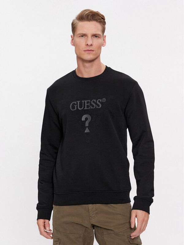 Guess Guess Majica dugih rukava Stitched M4RQ15 KBK32 Crna Regular Fit