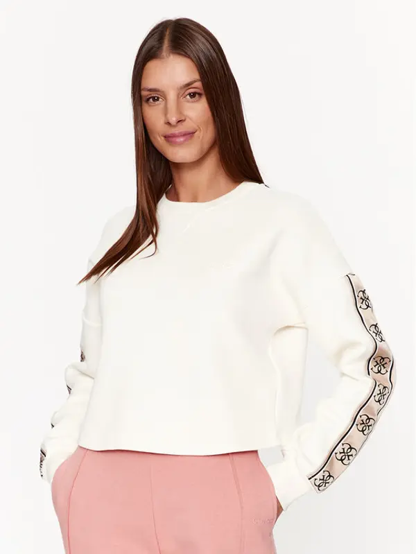 Guess Guess Majica dugih rukava V3BQ16 KB3P2 Écru Regular Fit