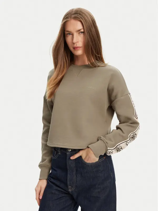 Guess Guess Majica dugih rukava V3BQ16 KB3P2 Smeđa Regular Fit