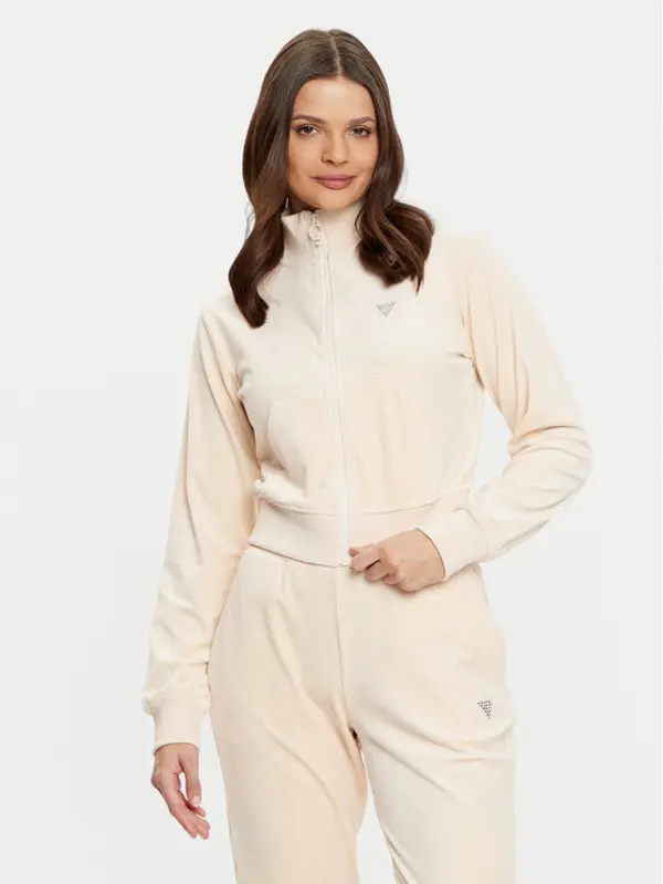 Guess Guess Majica dugih rukava V3BQ22 KBXI2 Écru Regular Fit
